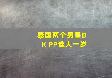 泰国两个男星BK PP谁大一岁